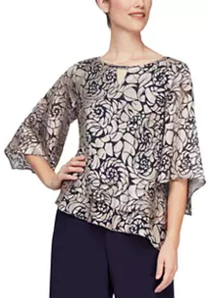 Alex Evenings Women's 3/4 Sleeve Blouse