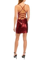 Women's Sleeveless Strappy Allover Sequin Sheath Dress