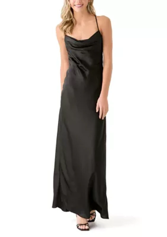 Women's Sleeveless Cowl Neck Solid Gown