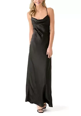 Women's Sleeveless Cowl Neck Solid Gown