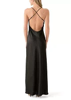 Women's Sleeveless Cowl Neck Solid Gown