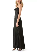 Women's Sleeveless Cowl Neck Solid Gown