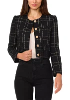 Women's Button Front Tweed Jacket