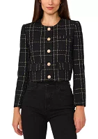 Women's Button Front Tweed Jacket