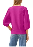 Women's Puff Sleeve Knit Top