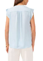 Women's V-Neck Ruffle Sleeve Blouse