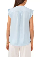 Women's V-Neck Ruffle Sleeve Blouse