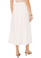 Women's Ruffle Eyelet Wrap Midi Skirt