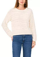 Women's Long Sleeve Tape Yarn Crew Neck Sweater