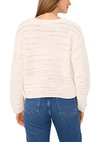 Women's Long Sleeve Tape Yarn Crew Neck Sweater