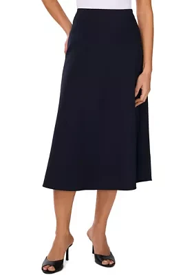 Women's A-Line Satin Midi Skirt