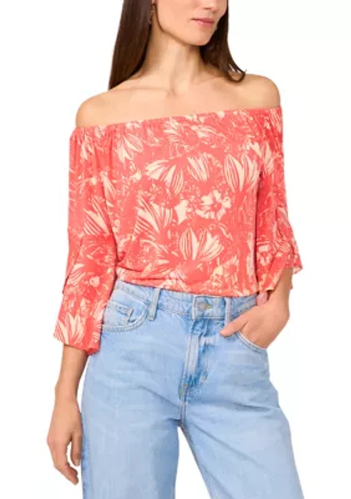 Women's Flare Sleeve Off the Shoulder Top