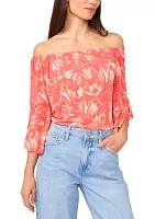 Women's Flare Sleeve Off the Shoulder Top