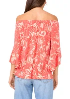 Women's Flare Sleeve Off the Shoulder Top