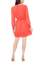 Women's Surplice Ruffle Hem Dress