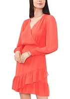 Women's Surplice Ruffle Hem Dress