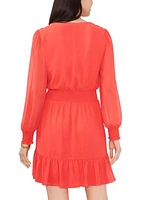 Women's Surplice Ruffle Hem Dress