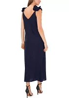 Women's Tie Shoulder Ruffle Dress