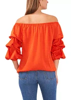 Women's Bubble Sleeve Off the Shoulder Top