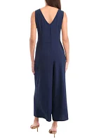 Women's Tie Waist V-Neck Jumpsuit