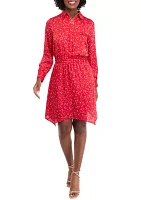 Women's Long Sleeve Printed Shirtdress