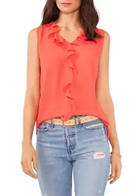 Vince Camuto Women's Sleeveless Ruffle Front Blouse