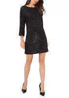 Women's 3/4 Sleeve Sequin Sheath Dress