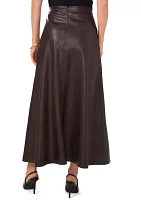 Women's Vegan Leather Midi Skirt