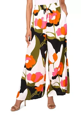 Women's Pull On Bold Floral Print Trousers