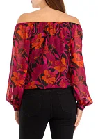 Women's Off the Shoulder Floral Blouse