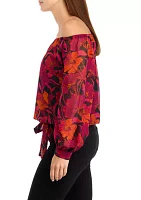 Women's Off the Shoulder Floral Blouse