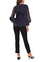 Women's V-Neck Lurex Top