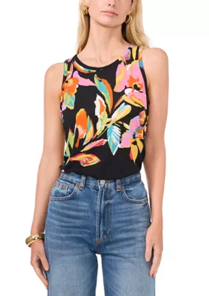 Women's Sleeveless Floral Printed Top