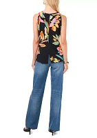 Women's Sleeveless Floral Printed Top