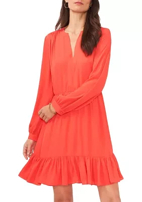 Women's Long Sleeve V-Neck Dress