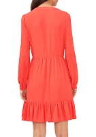 Women's Long Sleeve V-Neck Dress