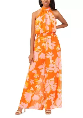 Women's Floral Halter Maxi Dress