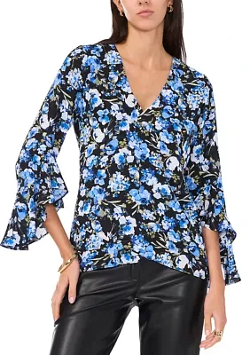 Women's Long Sleeve Cross Front Blouse