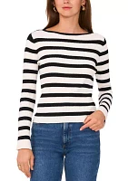 Women's Striped Ribbed Knit Sweater