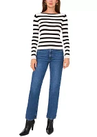 Women's Striped Ribbed Knit Sweater