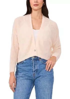 Women's Long Sleeve Jewel Button Cardigan