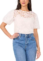 Women's Short Sleeve Lace Blouse