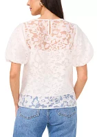 Women's Short Sleeve Lace Blouse