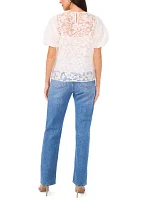 Women's Short Sleeve Lace Blouse