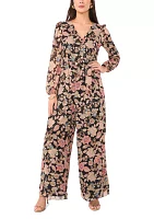 Women's Long Sleeve Floral Jumpsuit