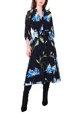 Women's Floral Printed Midi Dress