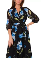 Women's Floral Printed Midi Dress