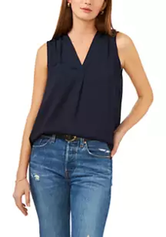 Vince Camuto V-Neck Rumple Blouse