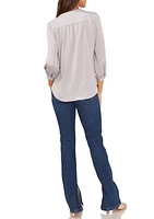 Women's Blouson Sleeve V-Neck Blouse