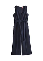 Women's Tie Front V-Neck Jumpsuit